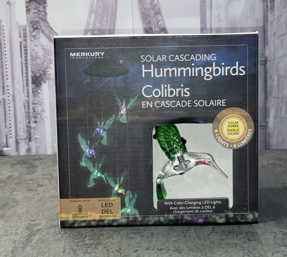 Mercury Solar Cascading Hummingbirds 6 Light Color Changing LED Lights
